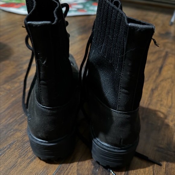 Black Womens Combat Boots - Picture 4 of 4